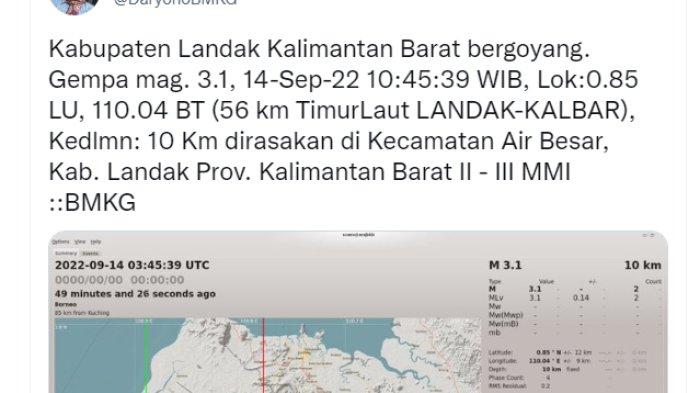 Info Gempa Wilayah Landak