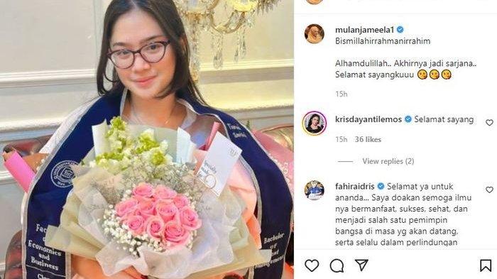 Mulan Jameela mengunggah foto seorang gadis muda yang cantik jelita.