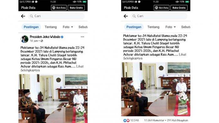 fanpage Presiden Joko Widodo, Rabu (29/12/2021) malam yang diserang belasan ribu Komentar para pengungsi asal Afghanistan di Indonesia