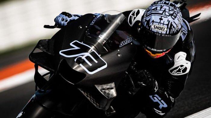 Alex Marquez saat sesi tes resmi di Valencia 2022