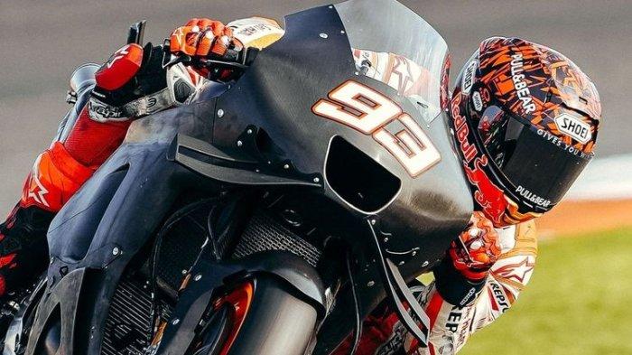 Marc Marquez saat sesi tes resmi di Valencia 2022
