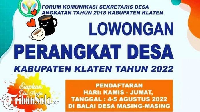 Tangkapan layar lowongan perangkat desa di kalten