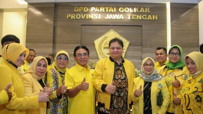 Airlangga Hartarto bersama para pengurus DPD Golkar Jawa Tengah