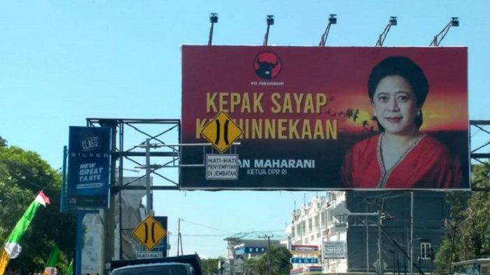 Baliho raksasa anak Ketua Umum DPP PIPD, Megawati Soekarno Putri itu, juga terpantau berdiri di Jl Soekarno Hatta