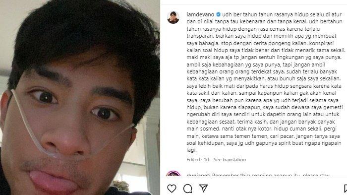 Devano Danendra, Putra Iis Dahlia secara mengejutkan unggah curhatan yang membuat khawatir.