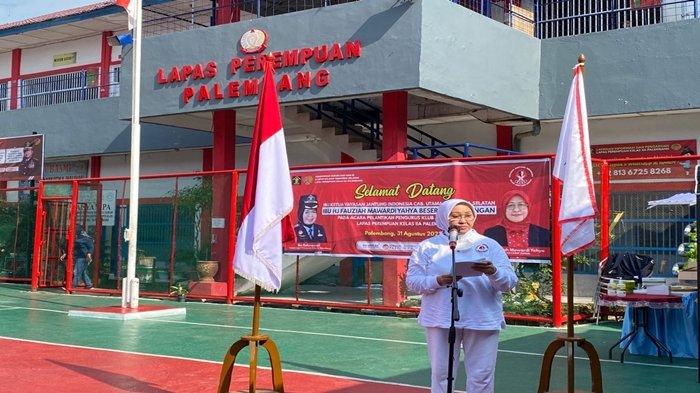 Fauziah Mawardi Yahya Lantik Pengurus Klub Jantung Sehat Lapas Perempuan Palembang