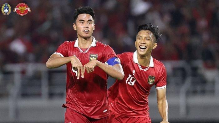 Selebrasi M Ferrari saat mencetak gol di laga Timnas U-20