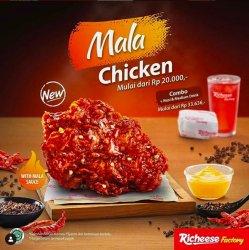 Ayam Lumuran Mala Sauce Seharga Rp 20 Ribu Atau Rp 36 Ribu Untuk Paket Combo, Nasi, dan Minum