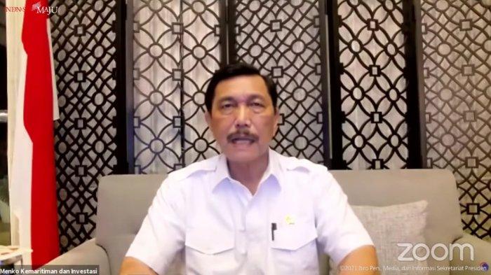 Luhut Binsar Pandjaitan dalam konferensi pers PPKM yang ditayangkan di YouTube Sekretariat Presiden, Senin (13/9/2021).