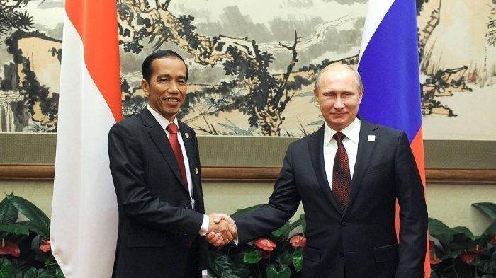 Presiden RI Joko Widodo dan Presiden Rusia Vladimir Putin.