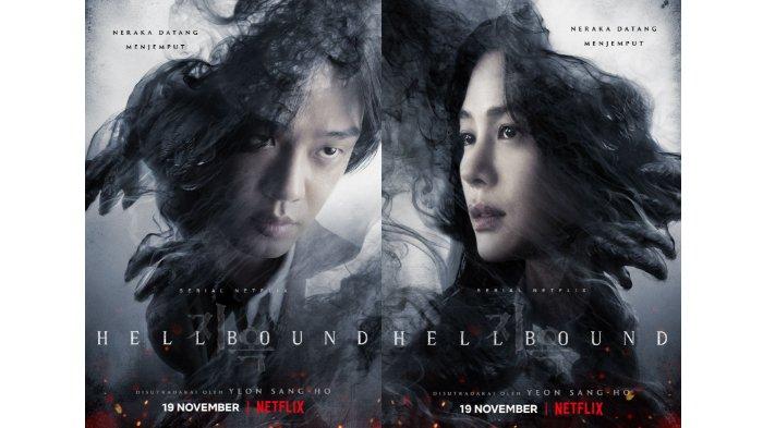 Yoo Ah In dan Kim Hyun Joo untuk Hellbound (Netflix)