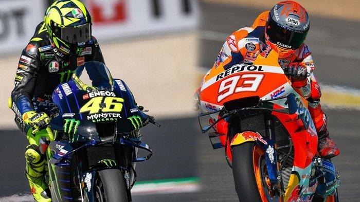 Dua Pebalap MotoGP, Valentino Rossi dan Marc Marquez