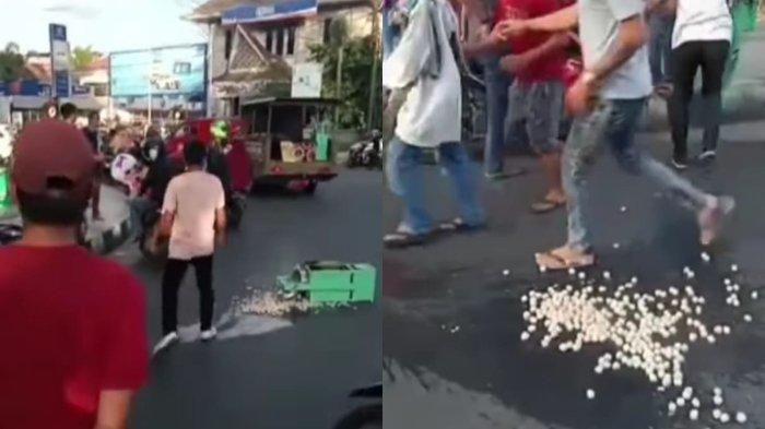 Kericuhan terjadi di Taman Merdeka, Kota Pematangsiantar saat petugas Satpol PP menertibkan para pedagang kaki lima (PKL).