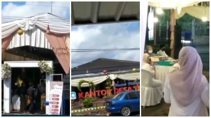 Tangkap layar video viral Kades di Banyuwangi gelar hajatan di kantor desa saat PPKM Darurat.