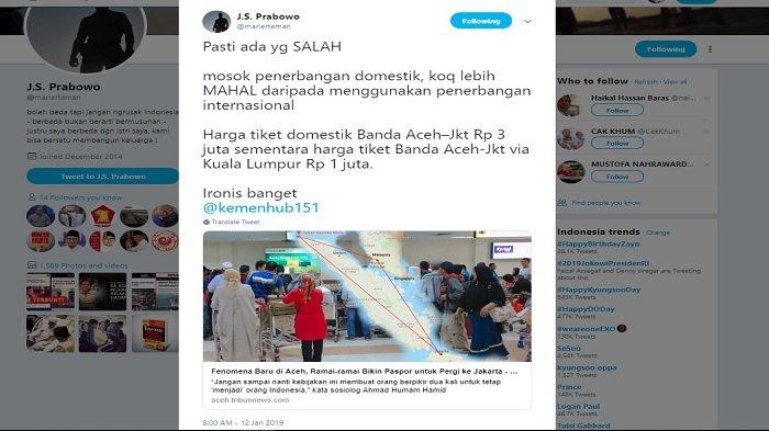 Postingan Suryo Prabowo